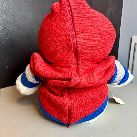 Vintage White Plush Bear Best Friends with Vintage 18M Pilot Sweater - Picture 3 of 12